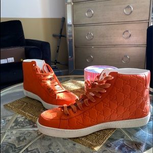 Mens Matte Orange Gucci Sneakers